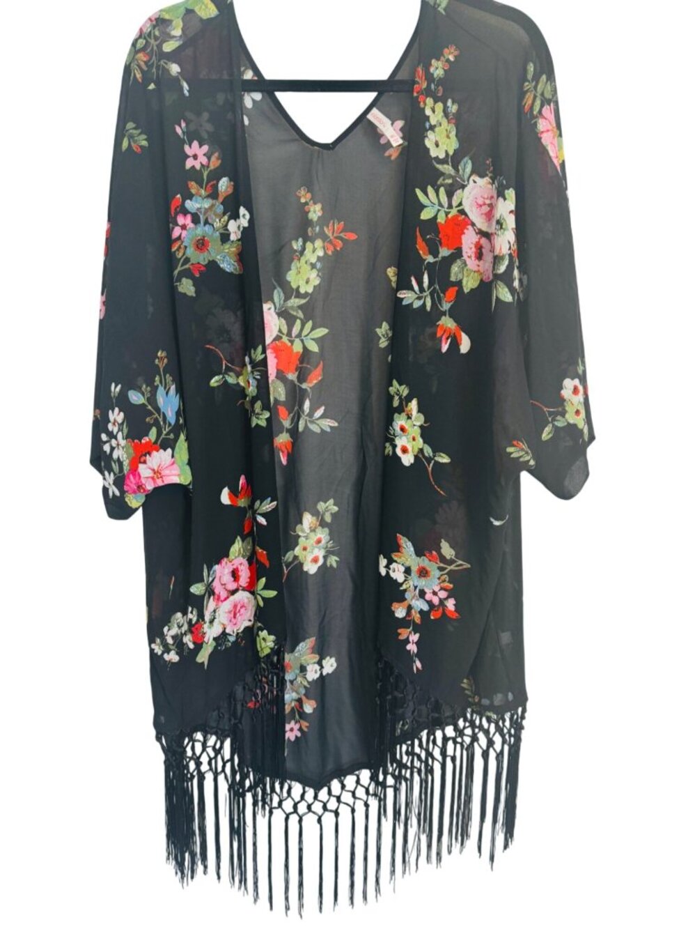 2/$30 Xhilaration M/L Floral Kimono With Fringe Hem M/L